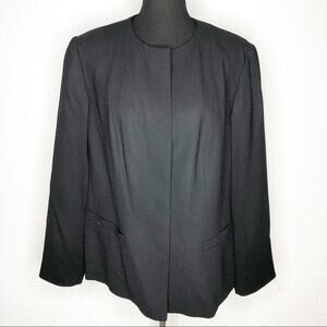 Linda Allard Ellen Tracy black button wool blazer size 14 NWT classic business